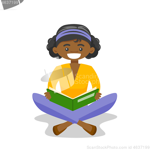 Image of African-american college student reading a book.