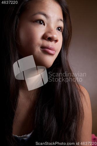 Image of Portrait of a young teenager girl in studio