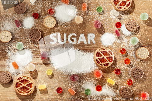 Image of Sugar free cakes. Diet food. Top view. Healthy concept.