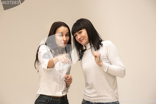 Image of A portrait of a happy mother and daughter