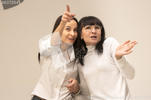 Image of A portrait of a happy mother and daughter