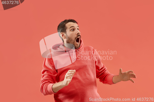 Image of Portrait of the scared man on coral