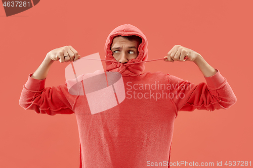 Image of Portrait of the scared man on coral