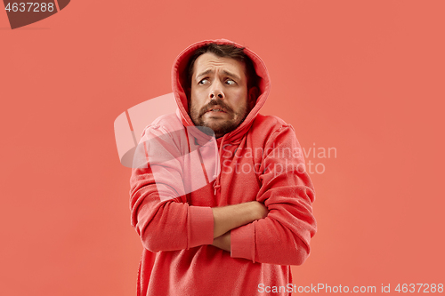 Image of Portrait of the scared man on coral