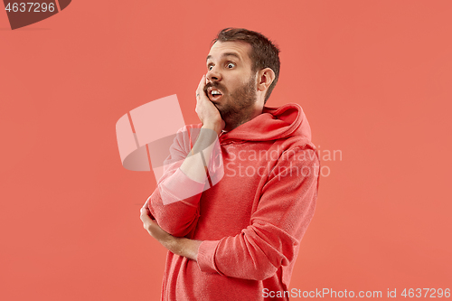 Image of Portrait of the scared man on coral