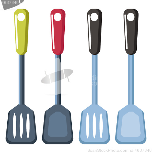 Image of Spatulas vector color illustration.