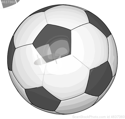 Image of Black and white soccer ball vector illustration on white backgro