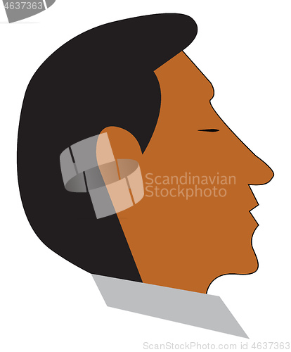 Image of A man with his eyes closed vector or color illustration