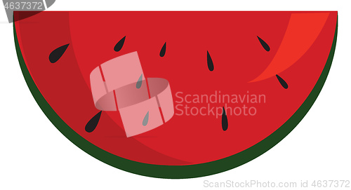 Image of Slice of fresh watermelon illustration print vector on white bac