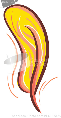Image of A yellow feather vector or color illustration