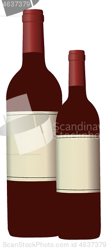 Image of Red wine bottles vector or color illustration