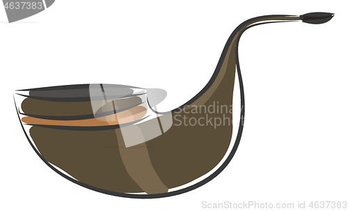 Image of Brown tobacco pipe with an orange stripe vector illustration on 