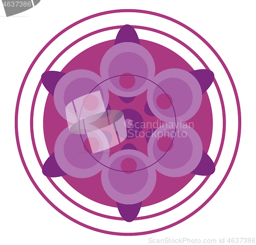 Image of A pink color mandala vector or color illustration