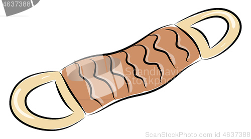 Image of Simple vector illustration of a brown back scrub belt on white b