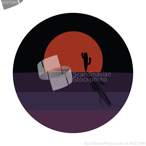 Image of Portrait of a desert at night over dark background vector or col