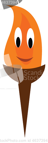 Image of Wooden fire torch vector or color illustration