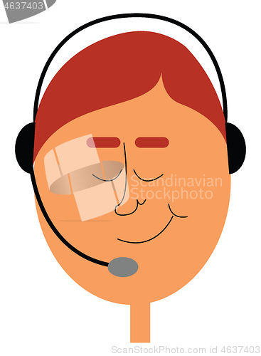 Image of A telephone operator with his headset/A phone operator vector or