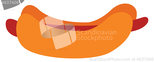 Image of American street food called hot dog vector or color illustration