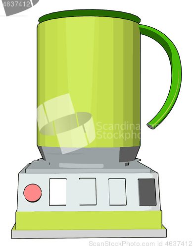 Image of Simple vector illustration of an yellow blender white background