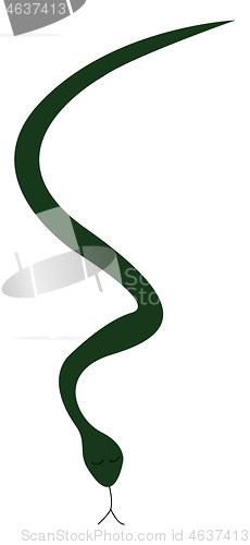 Image of A poisonous green snake vector or color illustration