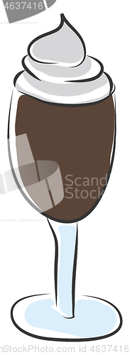 Image of A glass of cold Ice coffee vector or color illustration