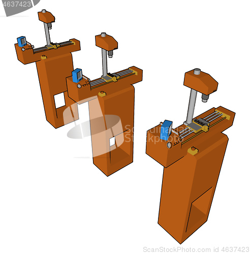 Image of A type of marking machine vector or color illustration