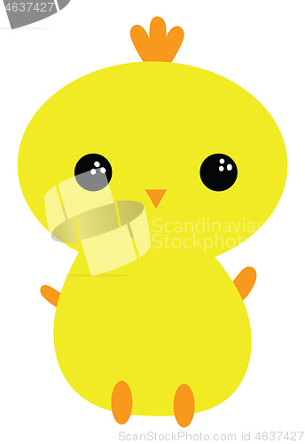 Image of Painting of a cute little yellow duck vector or color illustrati