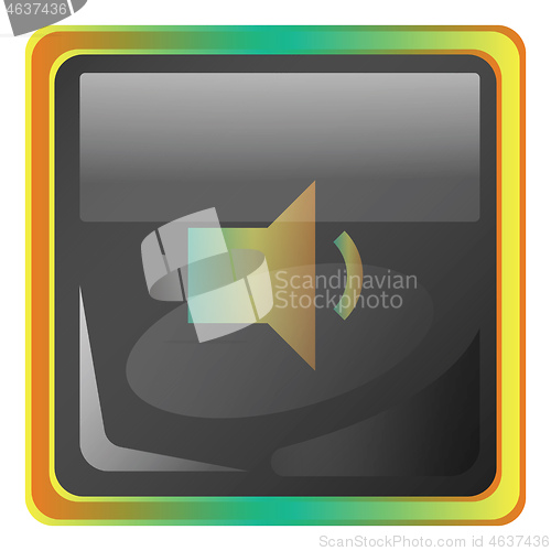 Image of Volume down grey vector icon illustration with colorful details 