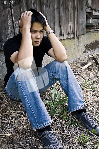 Image of Stressed asian male