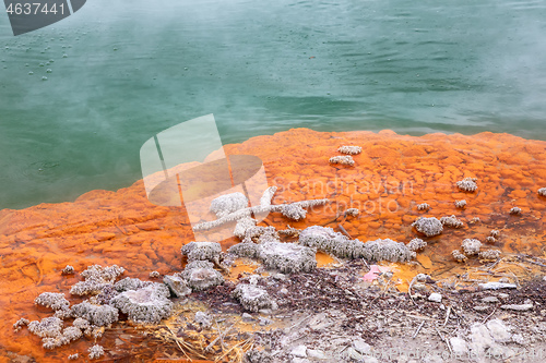 Image of hot sparkling lake in New Zealand