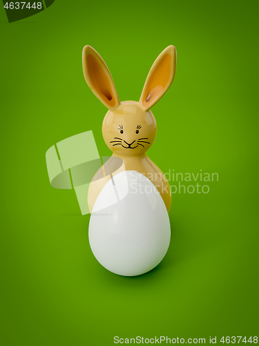 Image of sweet Easter decoration bunny with egg