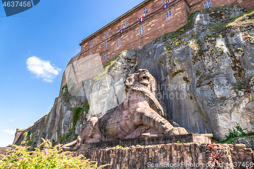 Image of lion statue of the fortress of Belfort France