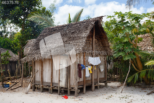 Image of African malagasy huts in Maroantsetra region, Madagascar