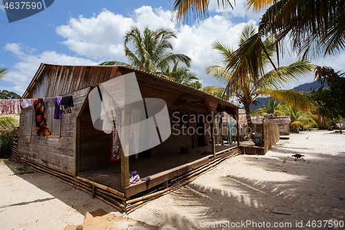 Image of African malagasy huts in Maroantsetra region, Madagascar