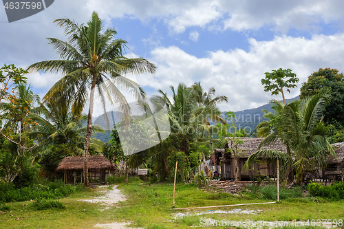 Image of African malagasy village in Maroantsetra region, Madagascar