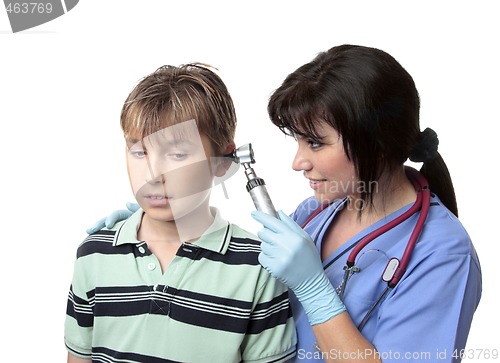 Image of Doctor checking ears