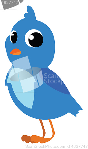 Image of A cute little small bird with blue feathers and orange bill vect