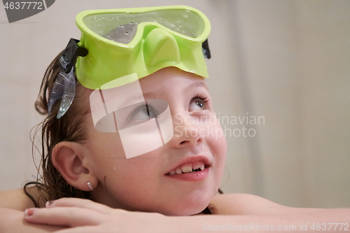 Image of little girl with snorkel goggles