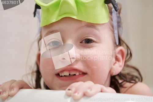 Image of little girl with snorkel goggles