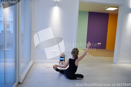 Image of girl online education ballet class at home