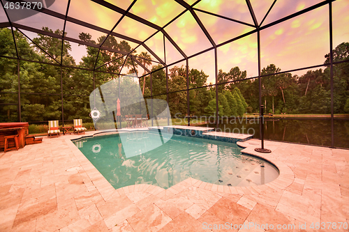 Image of Swimming Pool at Sunset