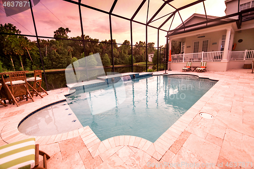 Image of Swimming Pool at Sunset