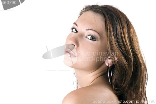 Image of portrait of the young beauty woman. Isolated on white 10