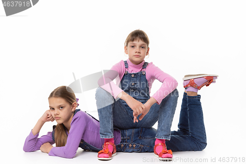 Image of angry at each other girls against a white background