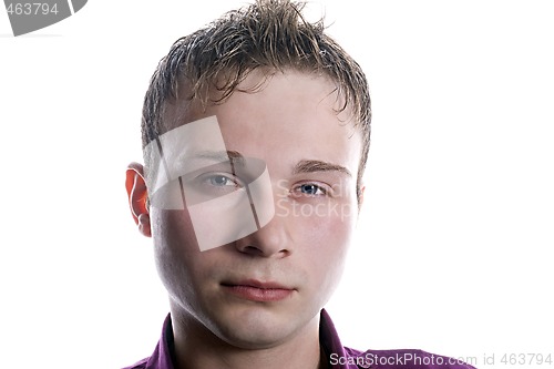 Image of portrait of the young man. Isolated on white background