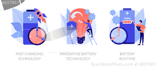 Image of New battery life engineering vector concept metaphors.