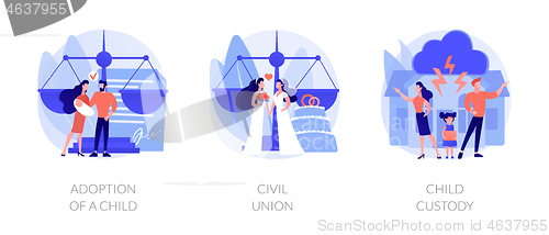 Image of Family law abstract concept vector illustrations.