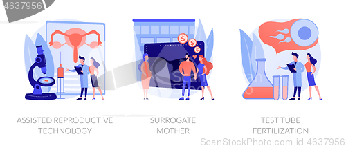 Image of Fertility treatment and artificial insemination abstract concept vector illustrations.