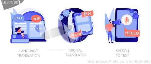 Image of Multi-language translation devices vector concept metaphors.