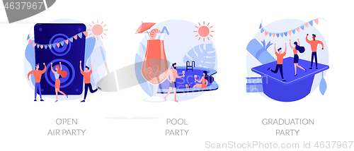 Image of Outdoor party vector concept metaphors.
